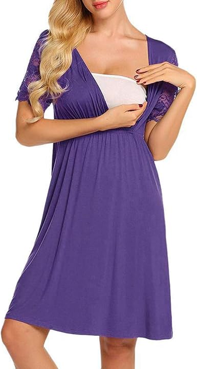 Nursing Nightgown Maternity Sleepwear 