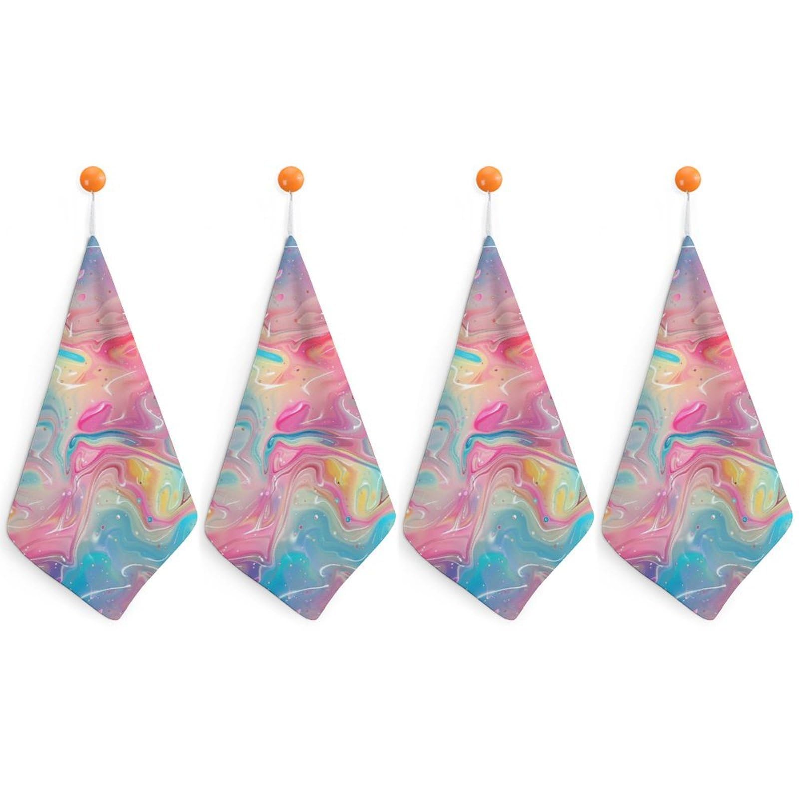 TXFBTRFSA Abstract Art Rainbow Hand Towels with Hanging Loop Kitchen Towel Handkerchiefs Cleaning Cloths