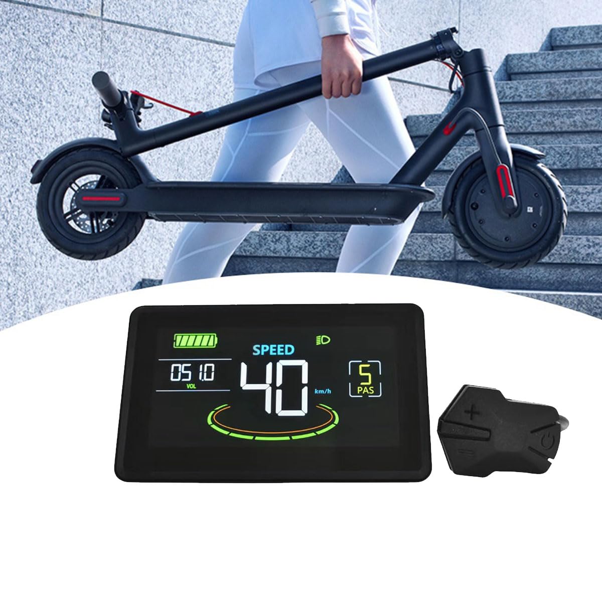 H6C E-Bike LCD-Display Messgerät 24V-60V E-Scooter LCD-Panel Farbbildschirm mit USB UART für E-Bike-Teile-Zubehör (5PIN)