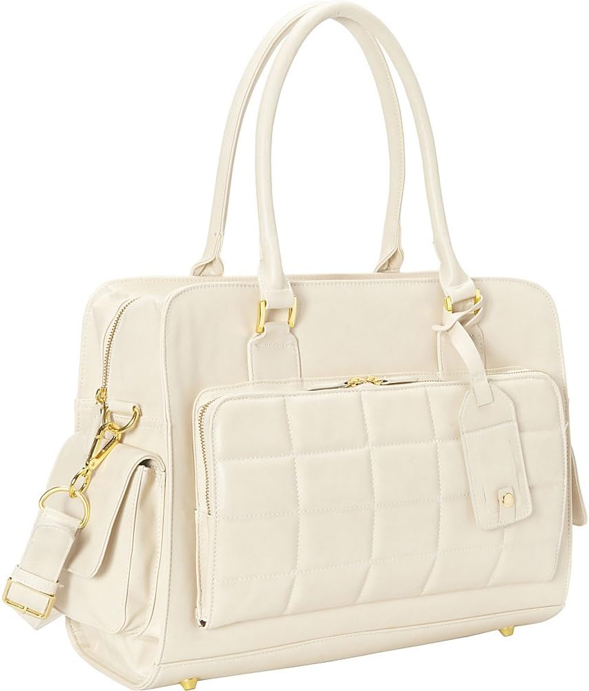 Laptop Bag for Women - Hong Kong 15-inch Beige Computer Bag/Briefcase for Women/Work Tote Bag for Women