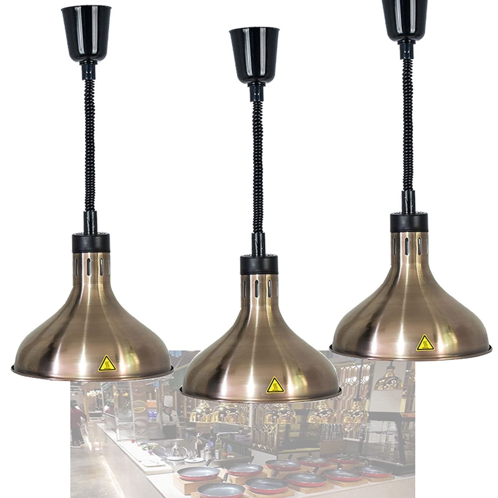 Scaldavivande, Forniture per Ristorazione per Steak Pizza e Pollo, Lampada Riscaldante per Alimenti, Lampada a Sospensione Commerciale per Buffet Cucina del Ristorante per Mantenere Il Cibo