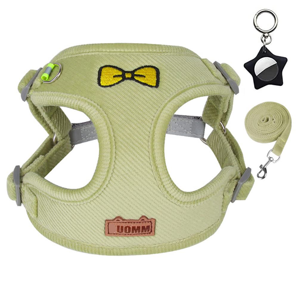Reflective Dog Harness and Leash Set Adjustable Soft Cute No Pull Puppy Vest Harness for XLarge XL Breed Pet Cat Kitten Chihuahua Green Extra Large