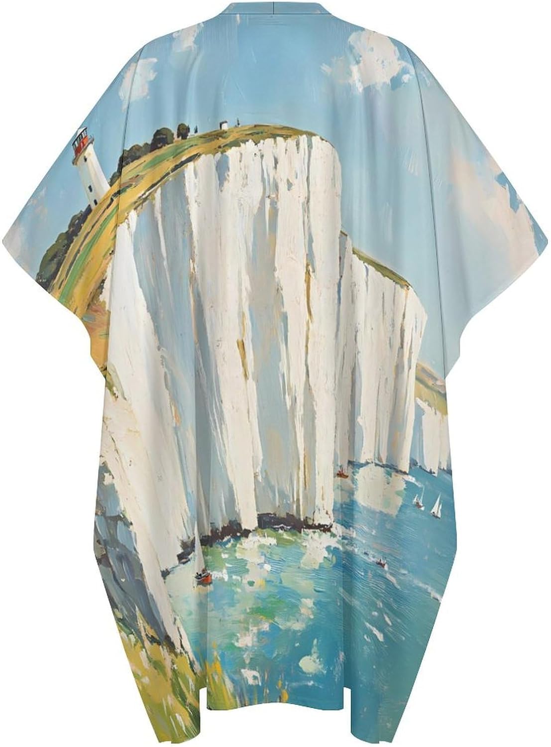 The White Cliffs of Dover Men's Kaftan Thobe V-Neck Long Gown Loose Robe