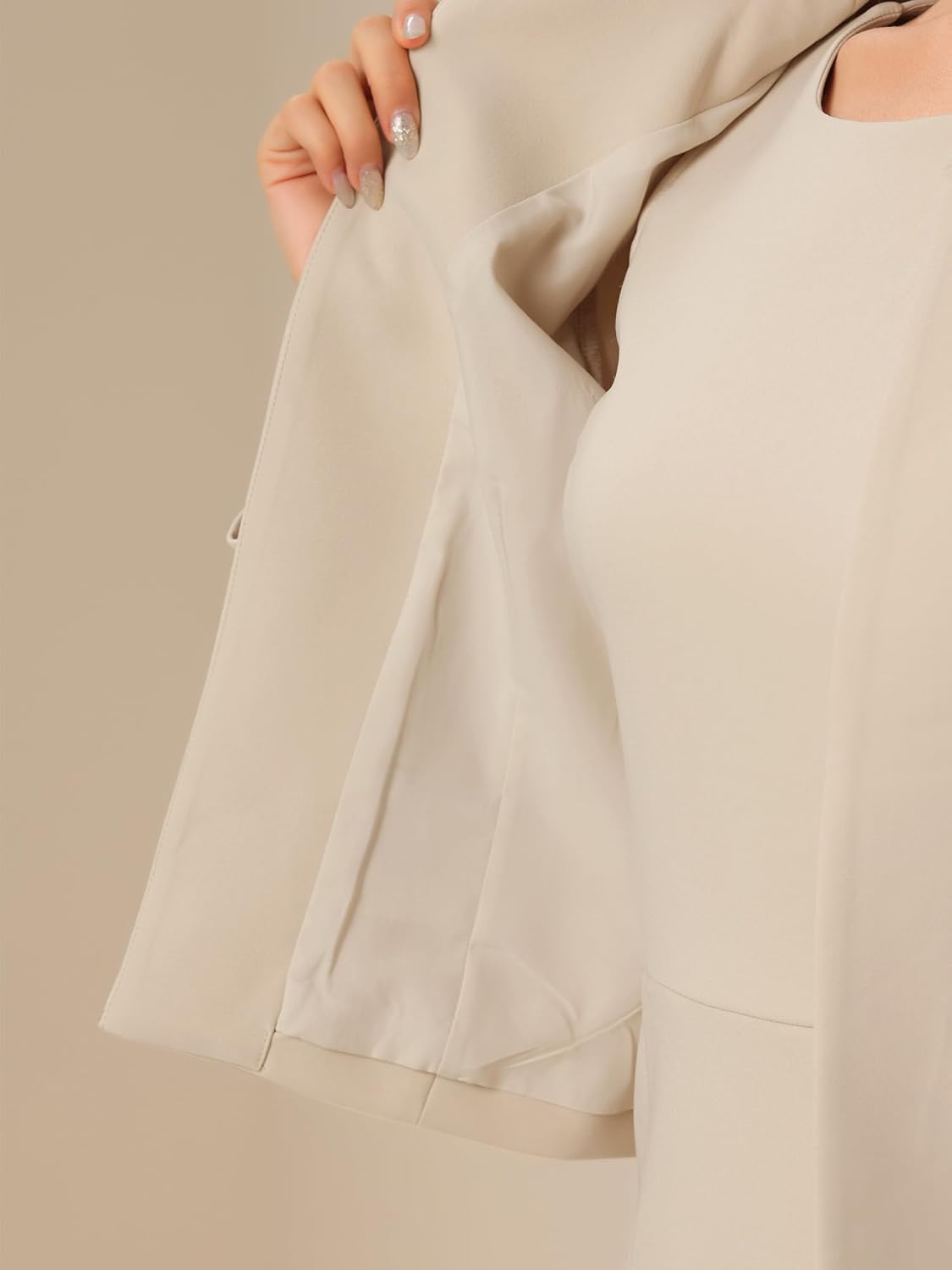 Allegra K 2 Piece Suit Dress Set for Women's Business Sleeveless Dress and Crop Blazer - Image 5