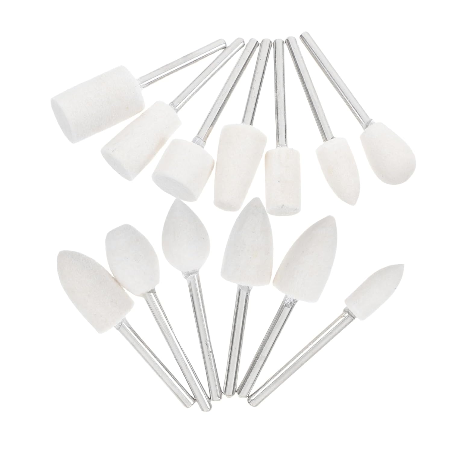 Holibanna 13pcs Wool Grinding Felt Polishing Bits Jewelry Polishing Wheel Glass Metal Buffing Tips Versatile Grinding Bits for DIY