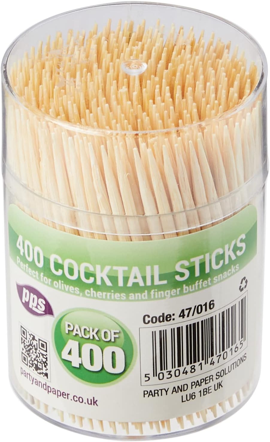 PPS 400 x Wooden Cocktail Sticks/TOOTHPICKS - 6.5cm - Home, Kitchen, Bars
