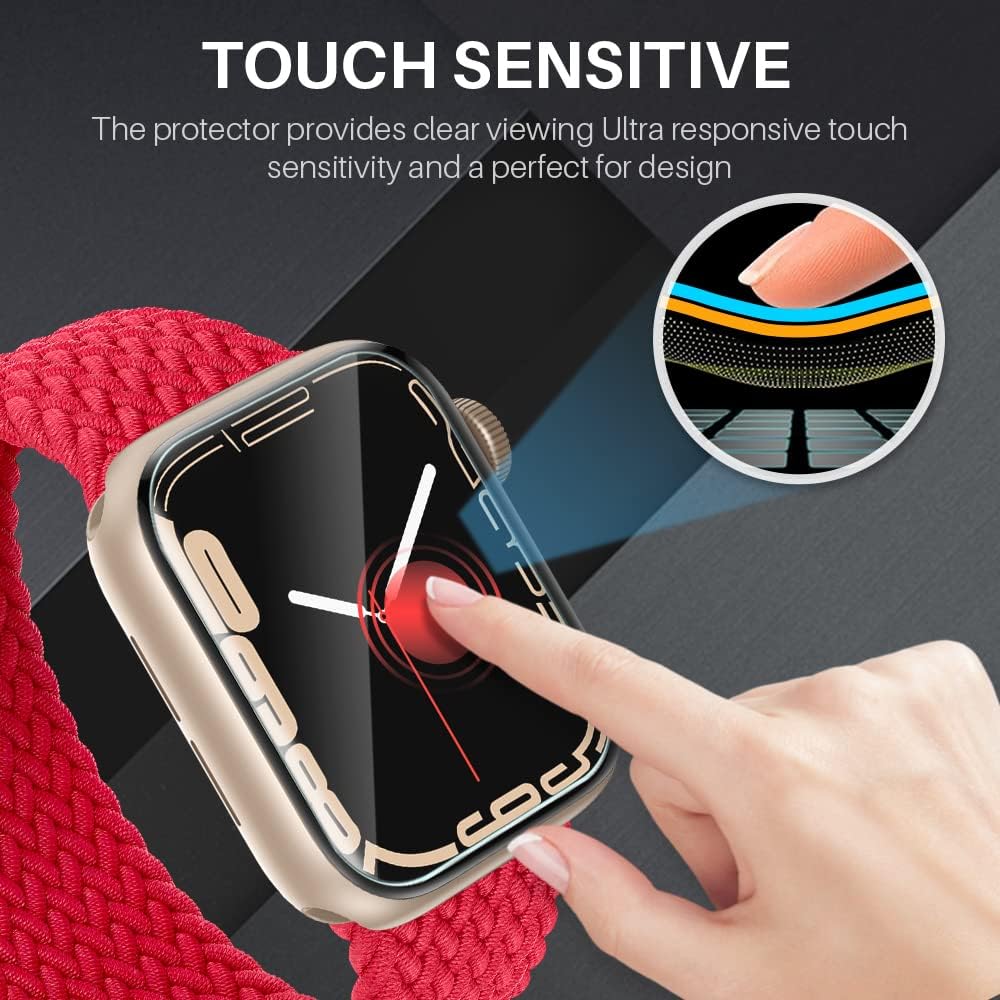 LϟK [8 pcs] TPU Screen Protector for Apple Watch Series 8/7 41mm - [New Version] Self-Healing Anti Scratch Bubble Free HD Touch Sensitive Upgrade Flexible Film for iWatch 8 41mm 2022 Clear : Cell Phones & Accessories