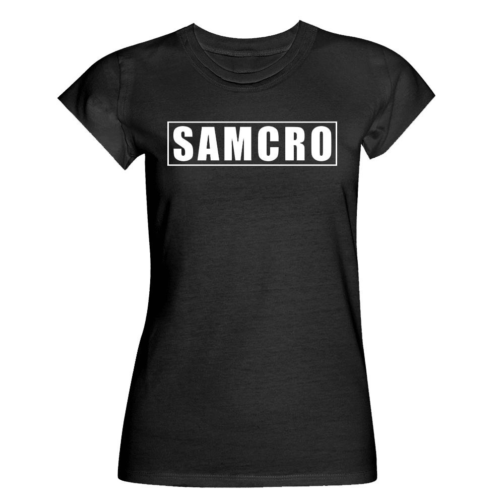 Digital Pharaoh Sons of Anarchist SOA Anarchy Ladies Samcro Logo T Shirt (S-2XL) (Medium) Black