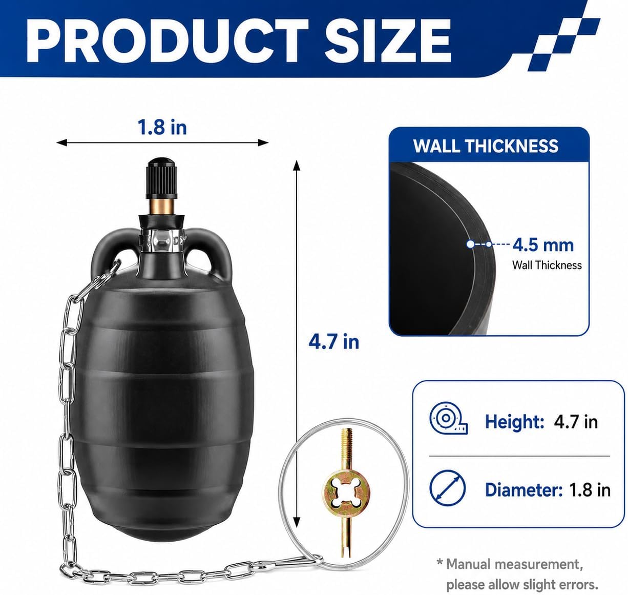 2, 3 & 4 Inch Inflatable Pipe Plug Kit with Floor Pump and Extension Hose