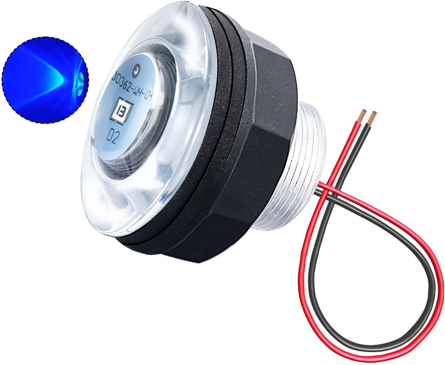 Livewell Lights for Boats LED Marine Waterproof Flush Mount 10-30 Volts (Blue)