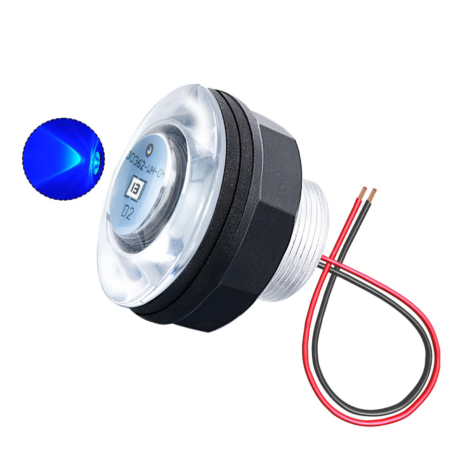 Livewell Lights for Boats LED Marine Waterproof Flush Mount 10-30 Volts (Blue)
