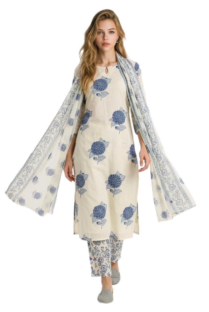 Women Floral Printed Kurta with Trousers and Dupatta, Regular Fit, 3-Piece Set - Review, Price and Buying Guide