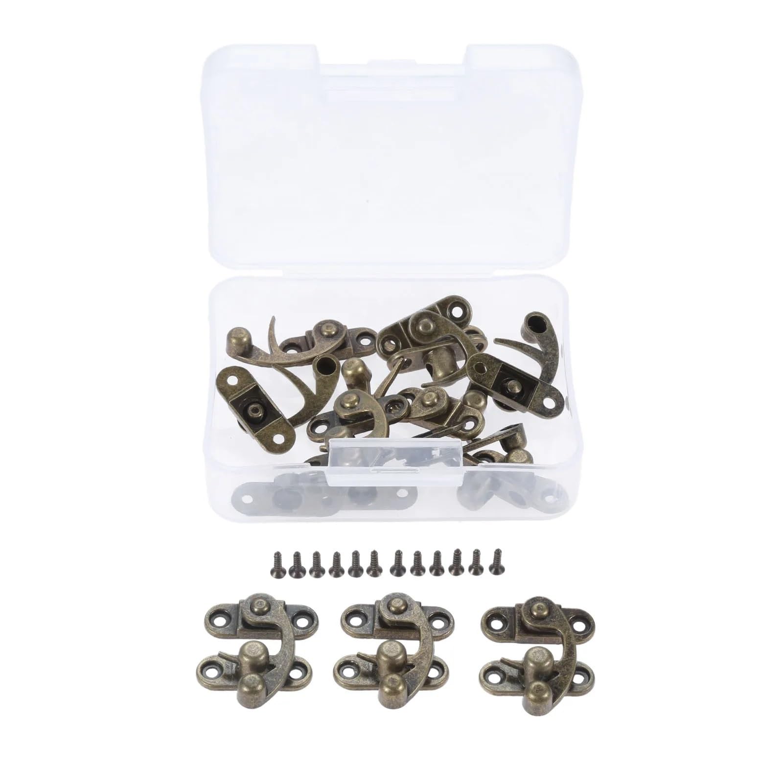 Zwcshuu One Color Padlock Latch 10Pcs 29 * 33Mm Antique Bronze Horn Lock Decorative Latch Hasps Hook With Screws