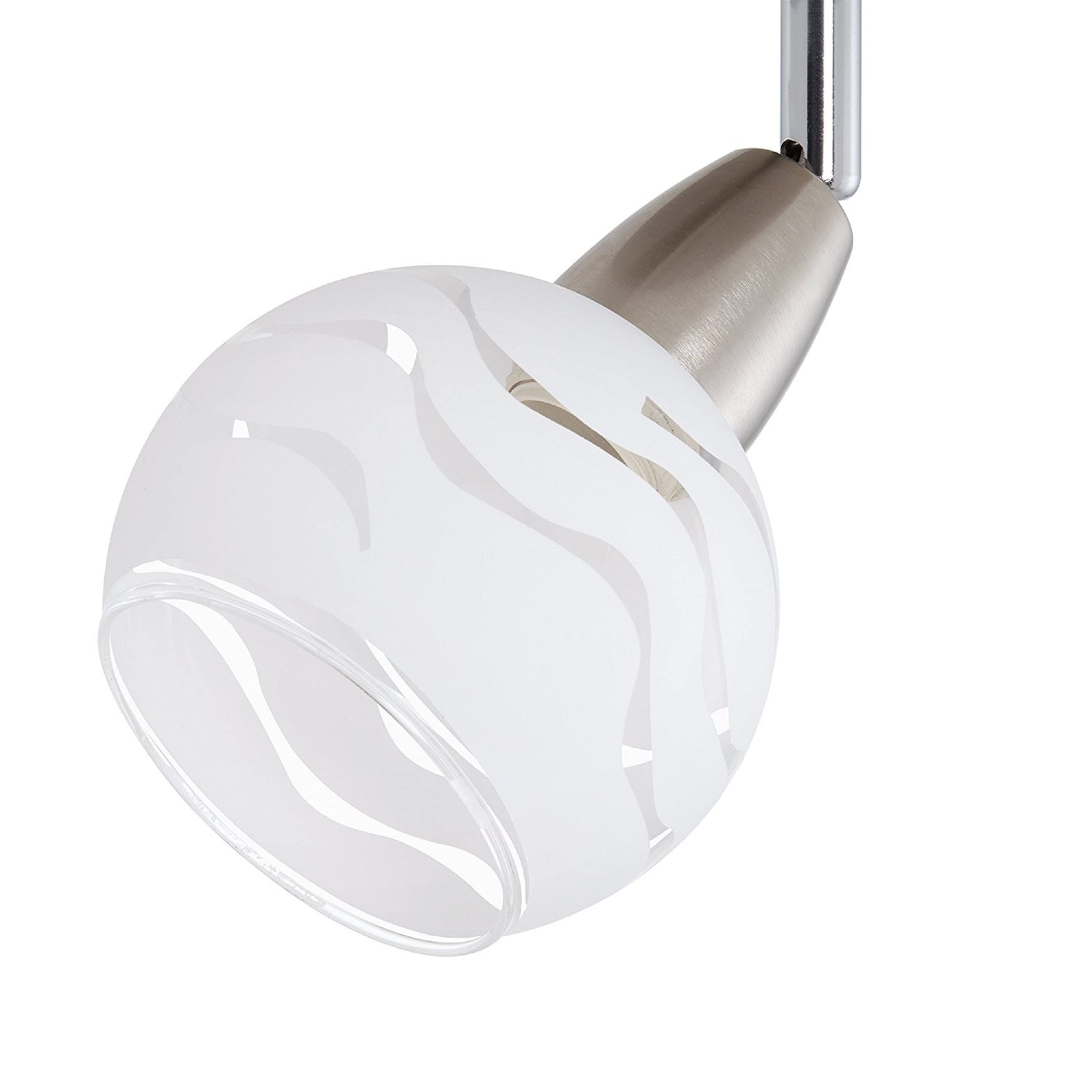 Trango 3-flammig dimmbar LED Deckenleuchte 1001-32SD Deckenlampe in Edelstahl-Look mit Design Gläsern incl. 3x LED Leuchtmittel 3000K warmweiß, Deckenstrahler, Wohnzimmer Lampe, Spots