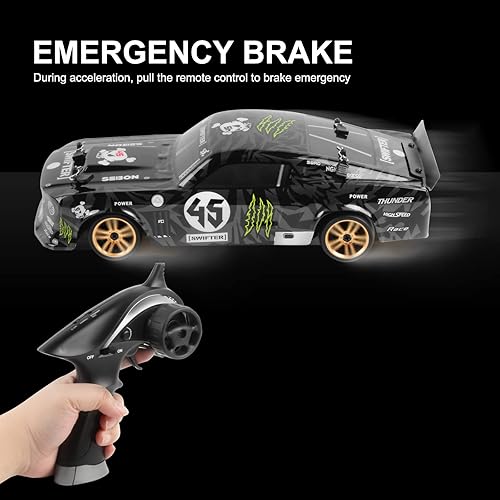 Miniatura 5 de Goolsky Coche de deriva a control remoto, a escala 118, 4WD 30KMH, auto de carreras RC de alta velocidad, 2.4 GHz RC con 2 baterías para adultos