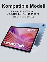 FOGARI Bluetooth Billentyűzetes Tok Lenovo Tab Tablet 10.1 (2025) - Levehető Mágneses Német QWERTZ Billentyűzet, Sötétzöld 2