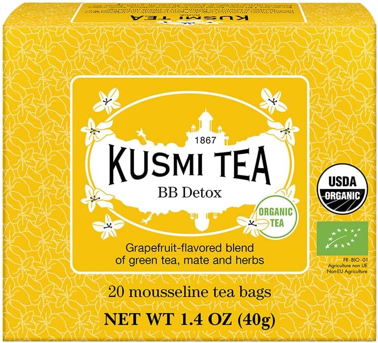BB Detox - Iconic Detox Tea - 100% Organic - Blend of Green Tea, Mate & Grapefruit - Organic Flavored Yerba Mate Tea - Enjoy Hot or Iced - 20 Tea Bags