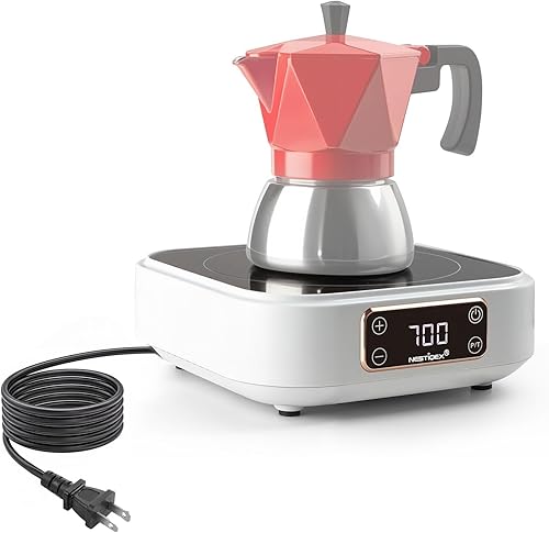 Mini estufa de inducción de 700 W, 120 V portátil de inducción individual - Placa eléctrica compacta para cocinas pequeñas, viajes, caravana,