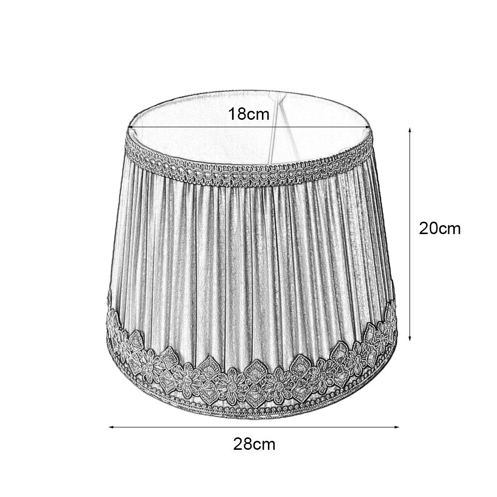 Obudowa abażuru, Premium ręcznie haftowany klosz lampy na brzegach Lampa stołowa Lampa biurkowa Lampa podłogowa, Kawa, H20cm