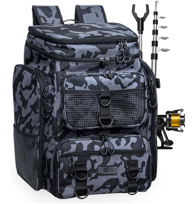Mochila militar multifuncional para apasionados de la pesca y el senderismo
