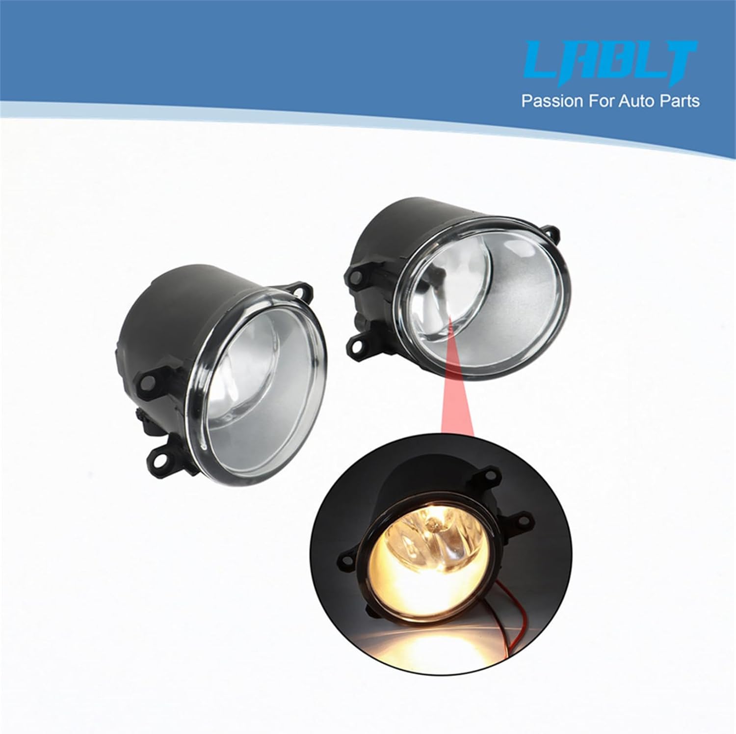 LABLT Clear Fog Lights w/Switch Kit Replacement for Camry 2007 2008 2009 Driver Left and Passenger Right Side Fog Lamp Assembly