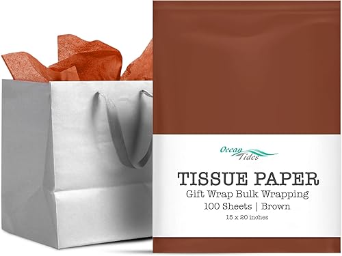 Miniatura 12 de Ocean Tides 50 hojas (14 x 20 pulgadas) de papel de regalo de Navidad, papel de seda de regalo a granel para manualidades, cumpleaños y días Dorado