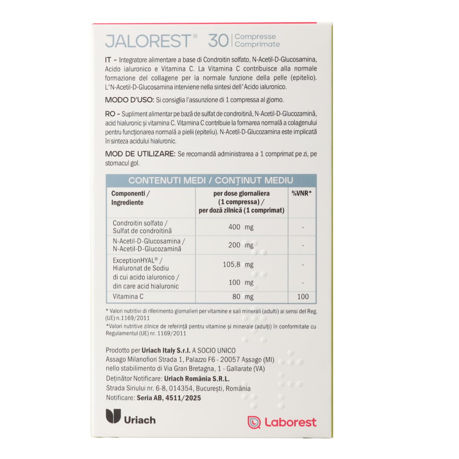 Jalorest 30 comprimidos