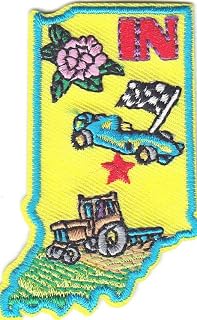 INDIANA STATE SHAPE Iron On Patch States