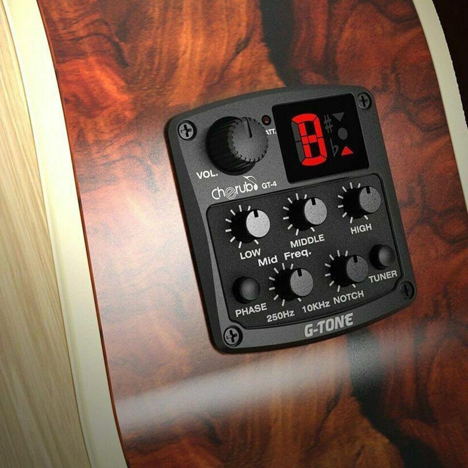 Cherub GT-4 Acoustic Guitar Pickup System with Equalizer Tuner Preamp