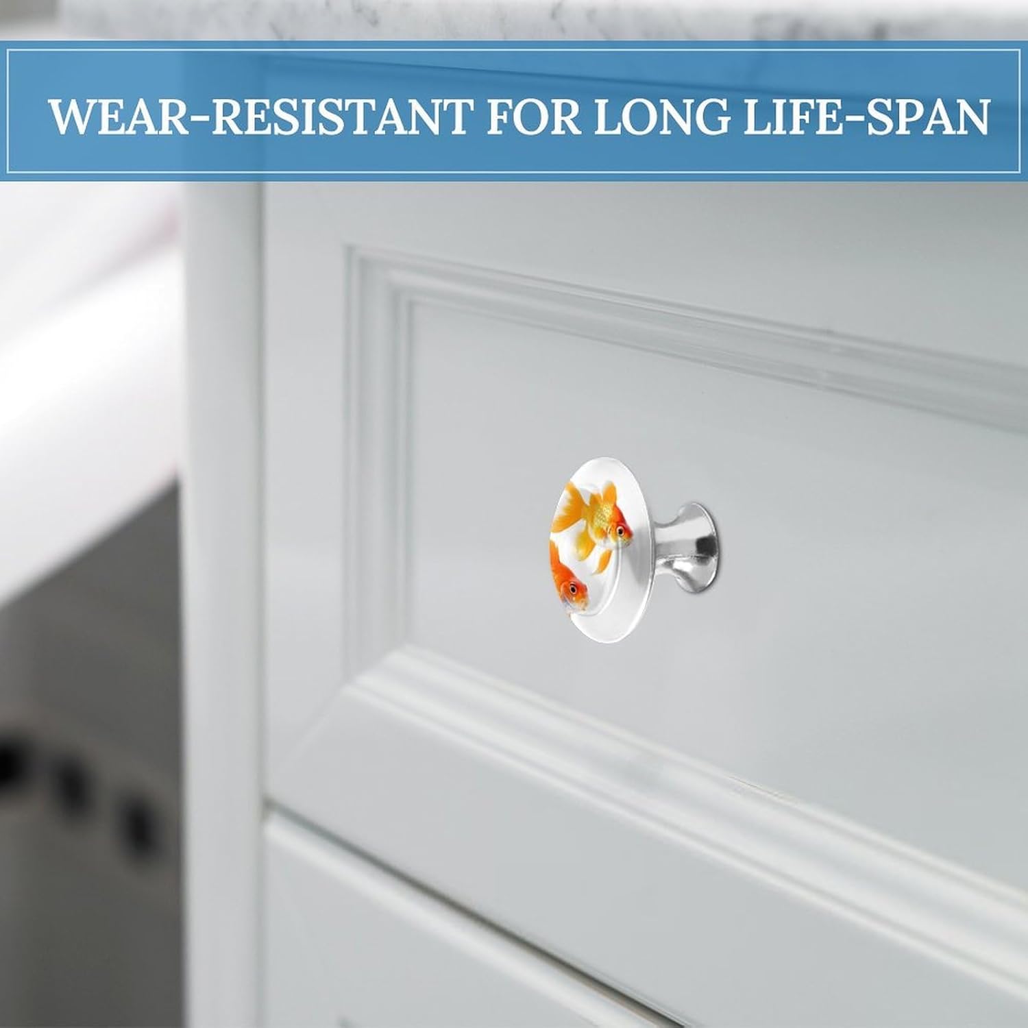 Cabinet Handles Round Drawer Pulls Cute Goldfishes Dresser Knobs for Cabinets and Drawers Handle Kitchen Cabinet Pulls for Bathroom Cupboard Drawers Cabinet Pulls for Kitchen Door