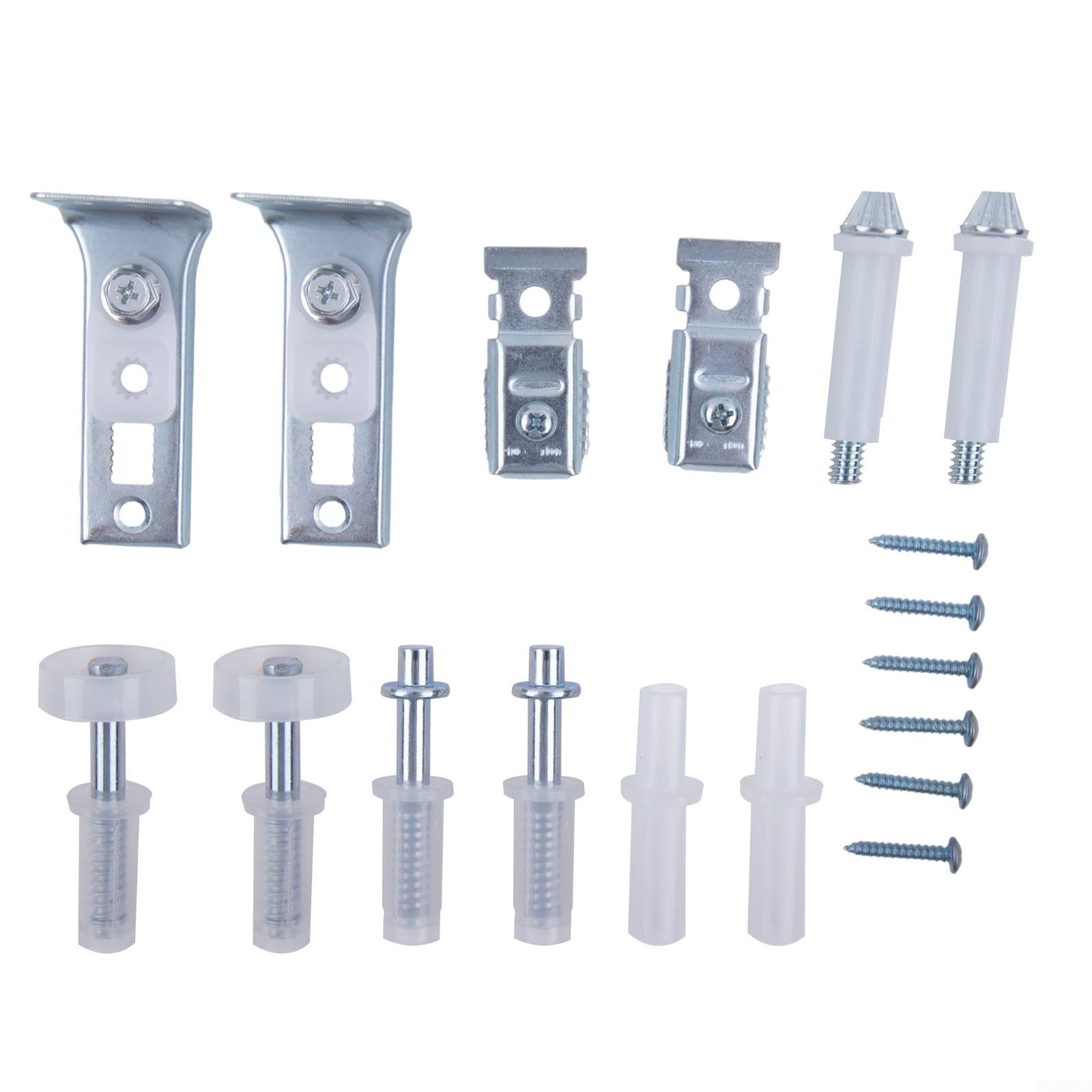 18Piece Repair Kit for Bifold For Folding Door Hardware Suitable for Pocket and Accordion Doors with Metal Top and Bottom Pivots, Guide Wheels, Brackets, and Screws