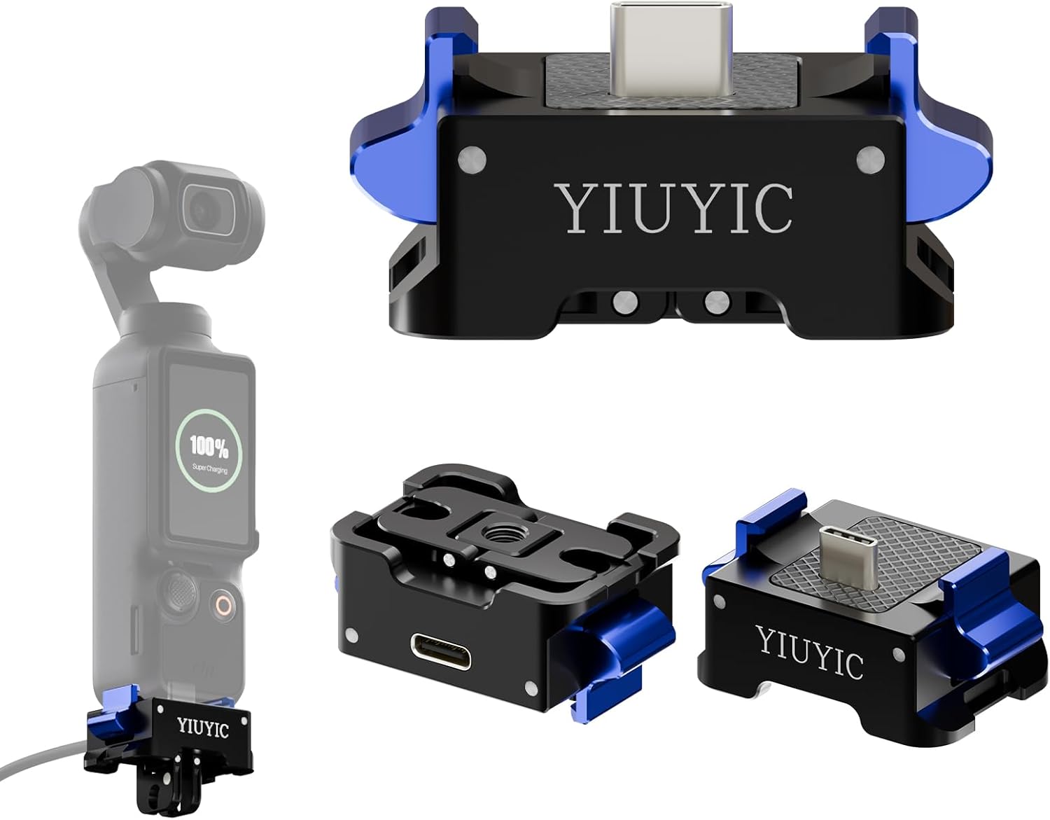 Charging Adapter Base for DJI Osmo Pocket 4/3 Aluminum Alloy Quick-Release