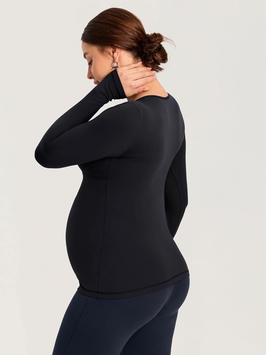 MOMANDA Maternity Nursing Tops Long Sleeve for Breastfeeding Crossover Pregnancy Nursing Shirts Soft Casual Tee