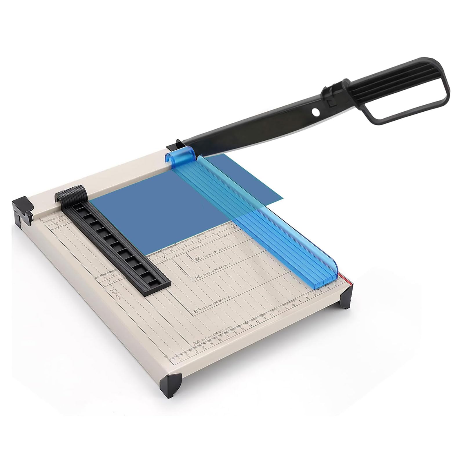 Taglierina per carta, resistente, base in metallo, ghigliottina, maniglia di sicurezza, piedini antiscivolo, per tagliare foto, cartoncino