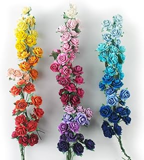 KADADSA 35 colores con 100 rosas artificiales pequeñas mezcladas, tonos surtidos, treinta y cinco colores, flores de papel de morera de 15-18 mm, flores de boda y álbumes de recortes
