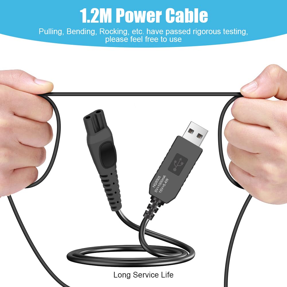 15 V HQ8505 kabel do ładowania do golarki Philips Norelco, HQ8505, seria 3000, 5000, 7000, Norelco, kabel do golenia, ładowarka z małym pędzlem, ładowarka USB