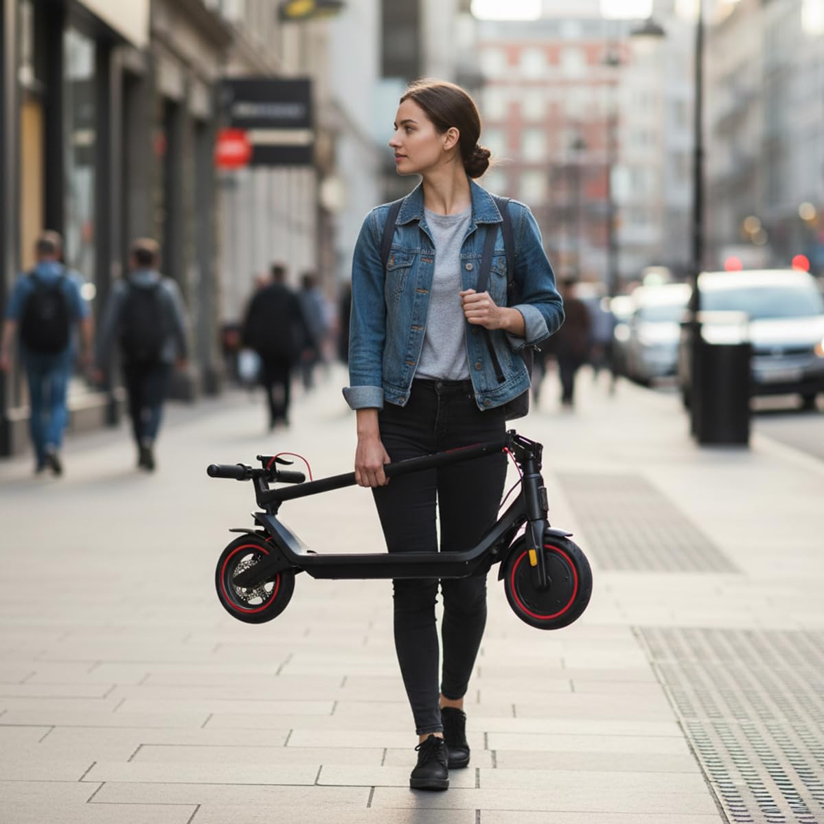 PRIXTON Patinete Eléctrico Plegable Eco Move, Homologado DGT, Bluetooth y App Móvil, Velocidad Máxima de 24km/h, Autonomía de 22.5 km, Ruedas de 8.5”