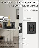 Vista 6 de Asidrama ZR20-4 - Cerradura de puerta de bolsillo negro mate con indicadores de color cuadrado