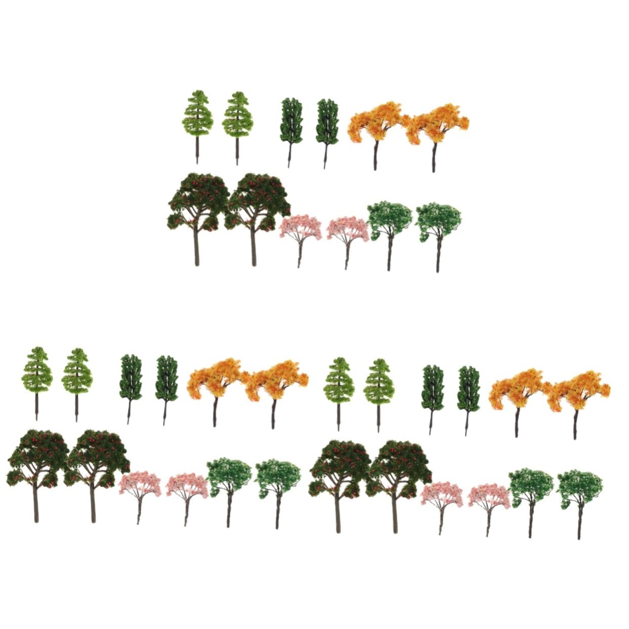 LALAFINA 36 Pcs Resin Model Trees Landscape Scenery Layout Miniature Mini Trees Simulation Tree Potted Plant