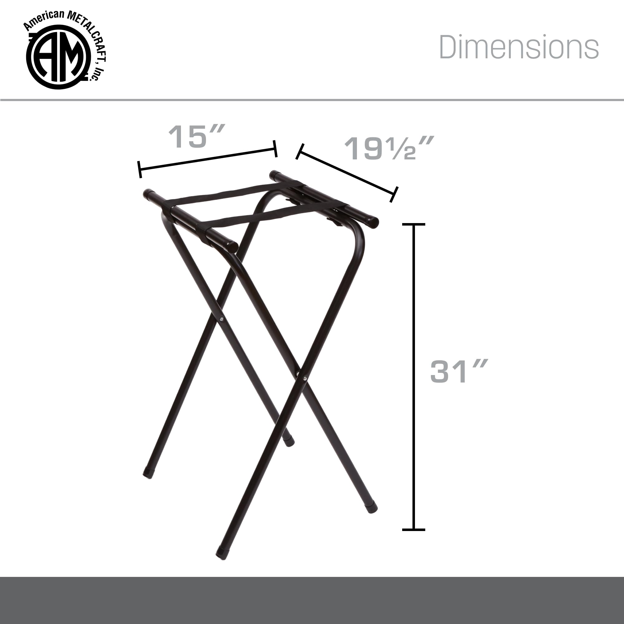 American Metalcraft CTS31 Tablettständer mit Nylon-Gurten, 7,6 cm, Schwarz