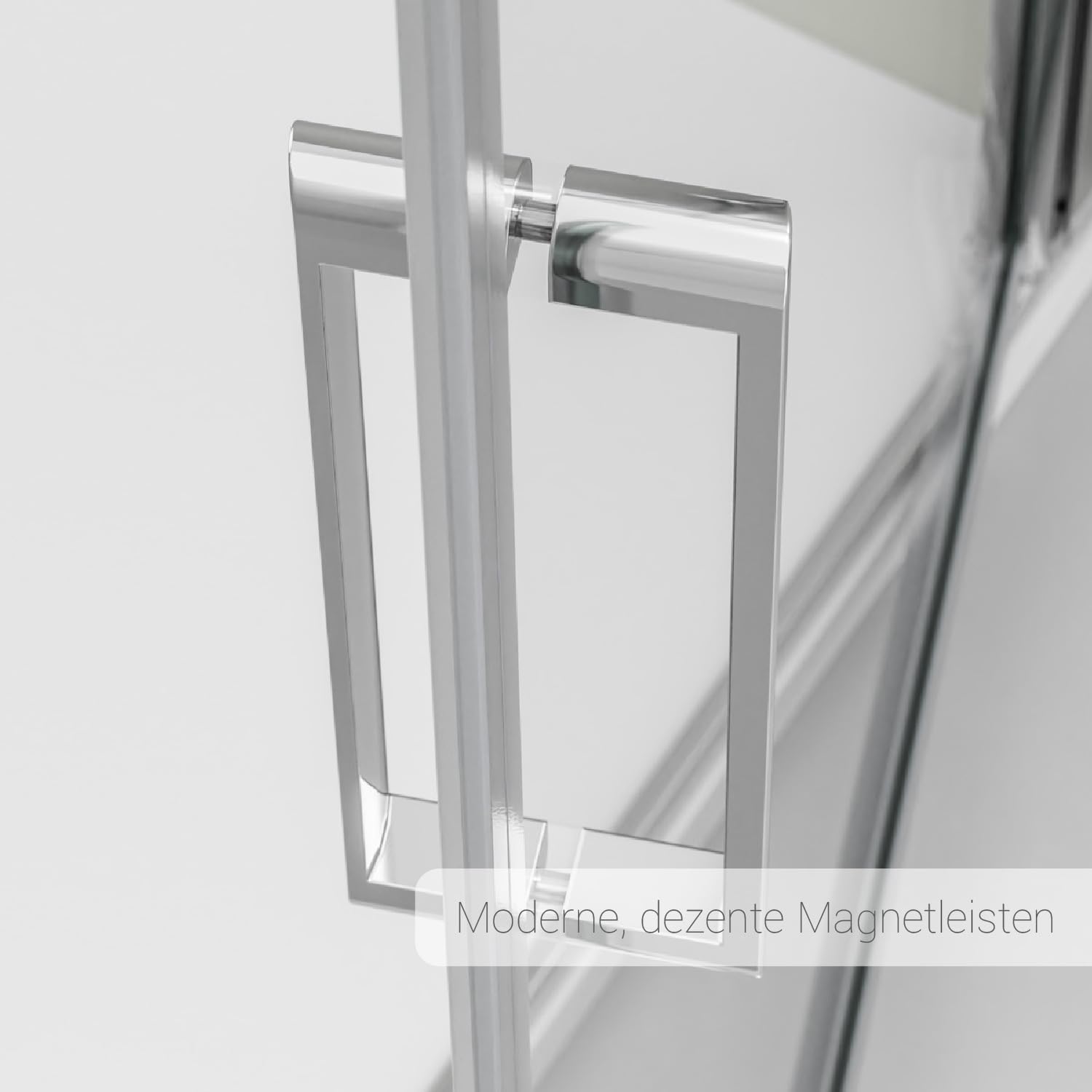 Bernstein Duschkabine ESG-Glas Duschabtrennung EX416S mit Nano, Eck-Dusche mit Hebe-Senk-Mechanismus, flexible Montage der Duschtür, Duschwand mit Drehtür, 90 x 90 x 195 cm, ohne Duschtasse