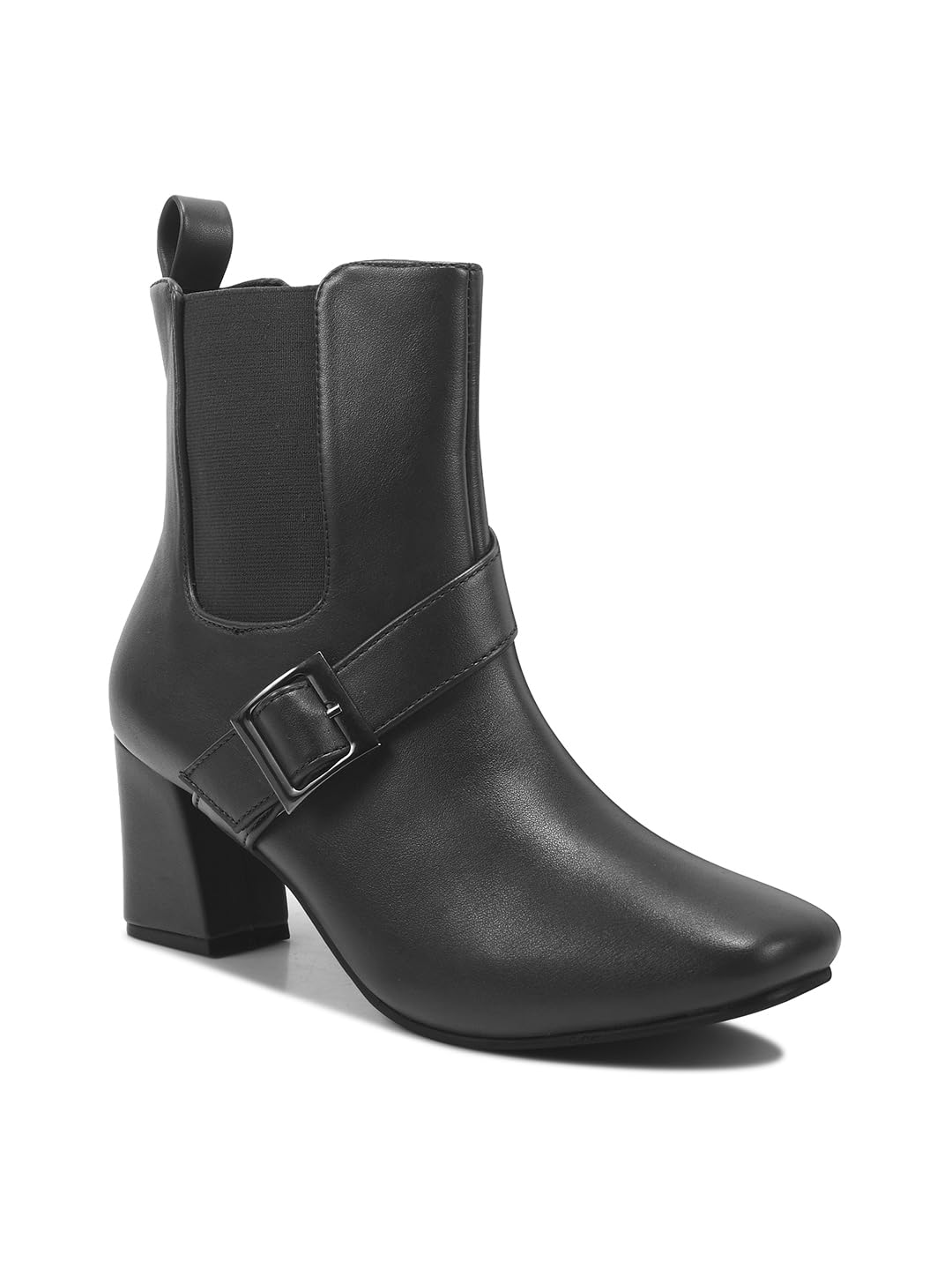 Black Block Heel Chelsea Boots-image-9