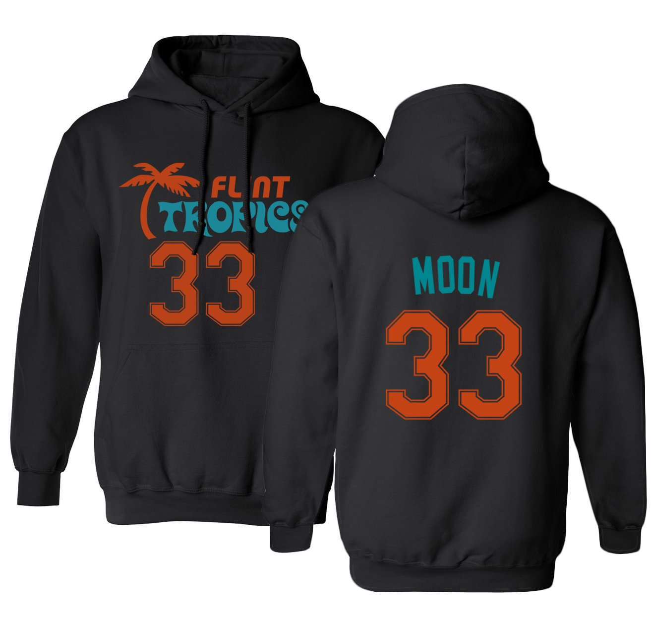 Flint Tropics Jackie Moon 33 Semi Pro Basketball Men's Hoodie Sweatshirt