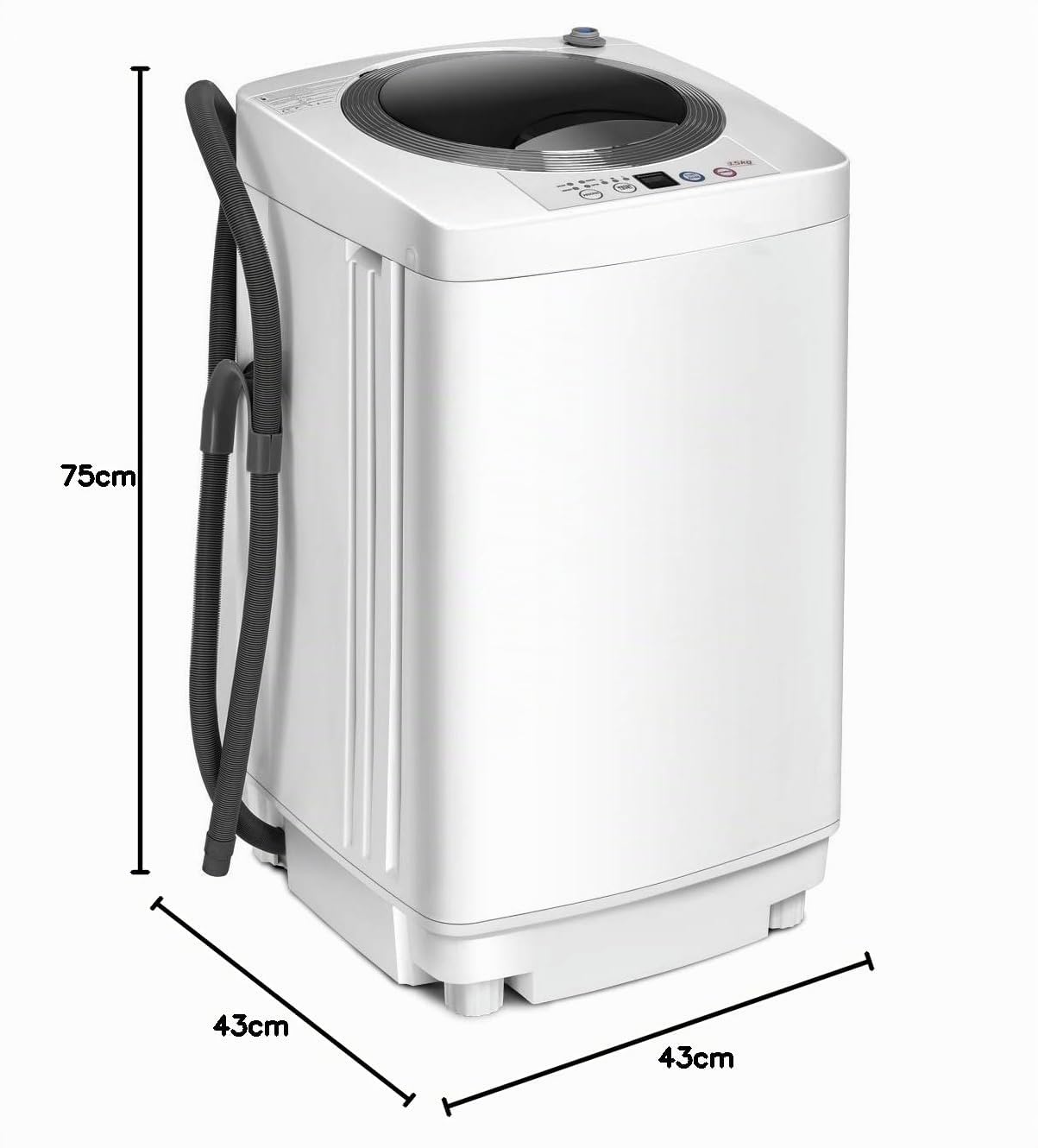 FANTASK Lavatrice completamente automatica, 3,5 kg, mini lavatrice con centrifuga, 6 programmi, 240 W, con pompa per appartamenti, camper e campeggio
