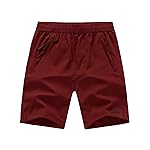 TBMPOY Men\'s 7 Hiking Shorts Outdoor Sports Quick Dry Gym Running Short Zipper Pockets Wine Red XL