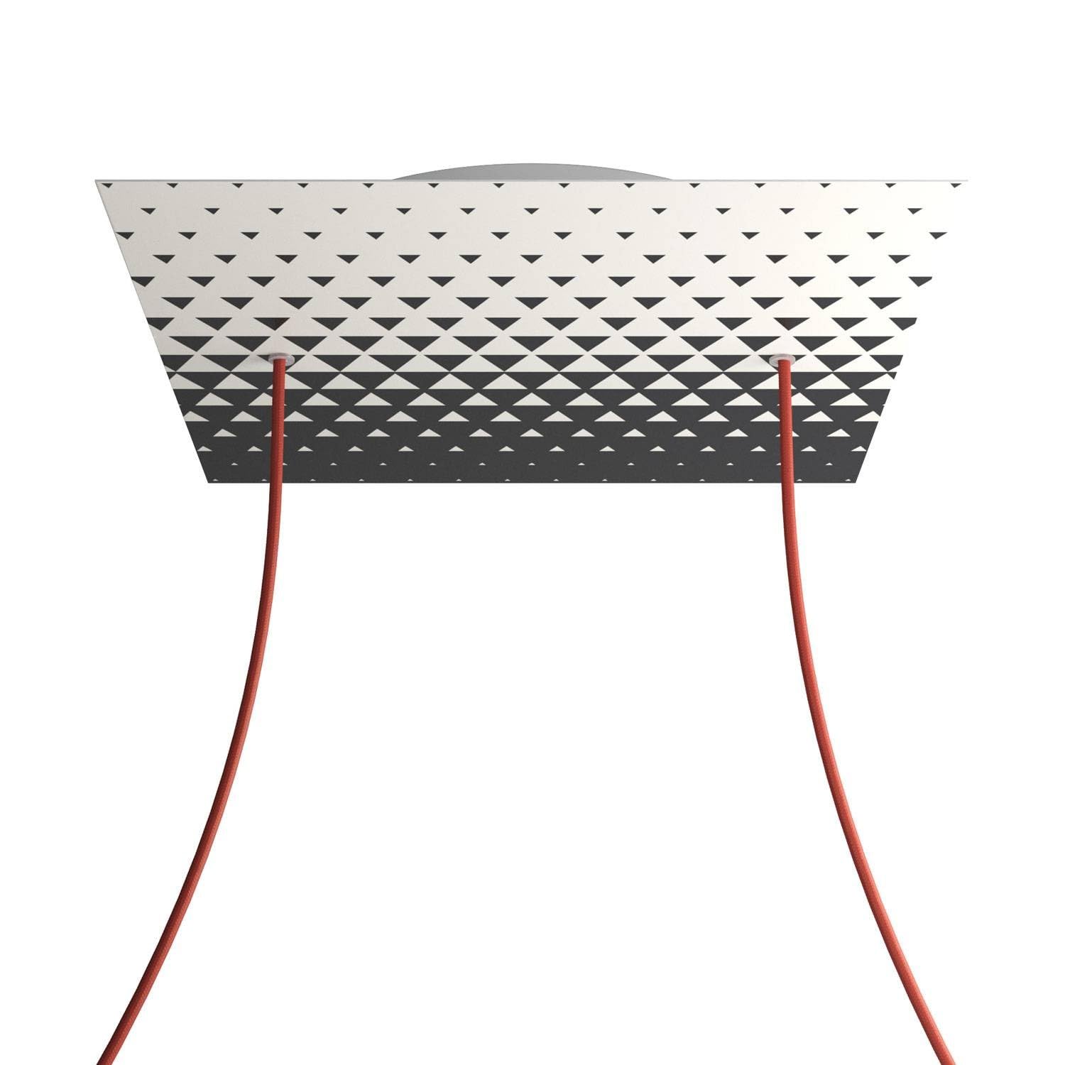 creative cables Rosone lampadario soffitto Rosone XXL Rose-One quadrato – (Lato 400 mm, 2 fori centrali, 4 fori laterali) – Sistema brevettato Personalizza il tuo design