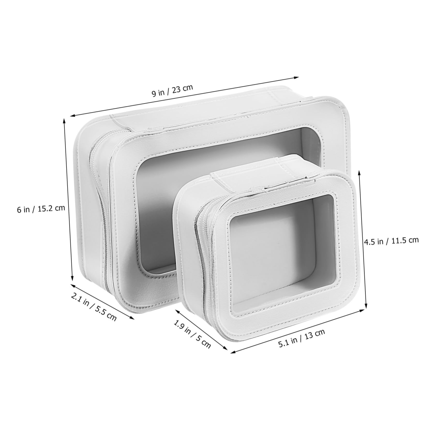 Ipetboom Borsa Trasparente per Pvc 2 Pezzi con Cerniera per Viaggio e Quotidiano Donna
