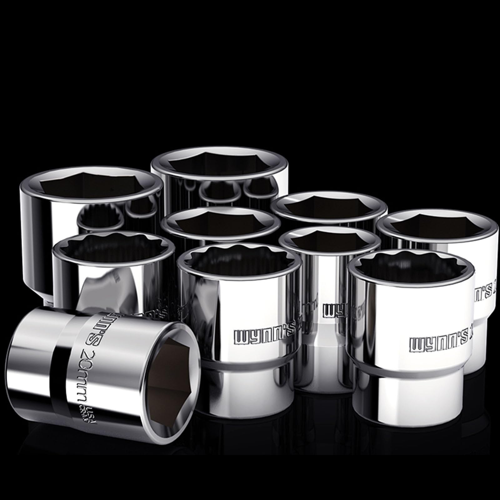 Lot de 5 clés à douille métriques de 19 à 24 mm
