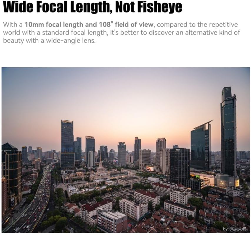 A wide-angle cityscape photo taken with the 7artisans 10mm F3.5 lens, showcasing its ability to capture broad scenes without fisheye distortion.