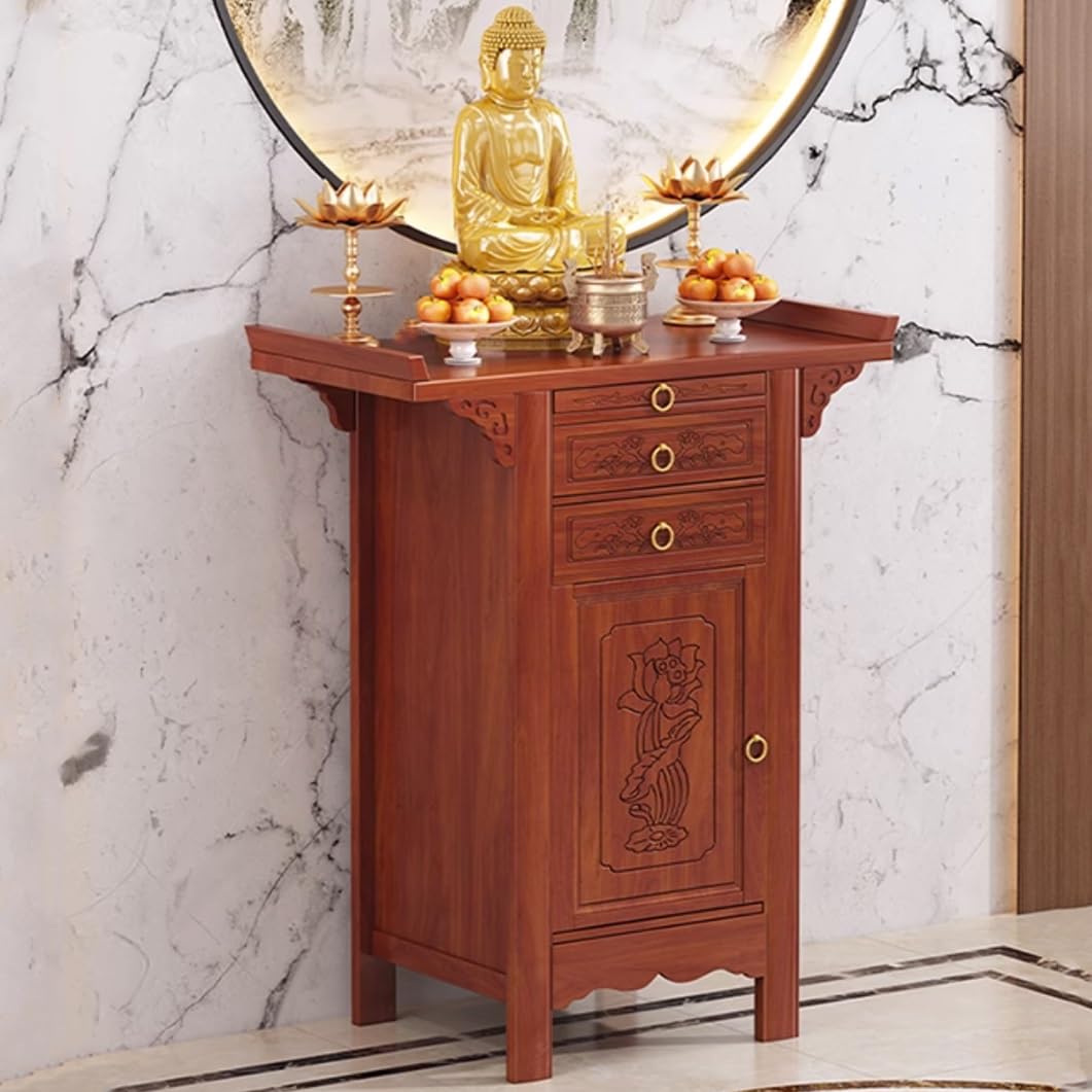 Table d'autel bouddhiste avec rangement niche de sanctuaire 108cm